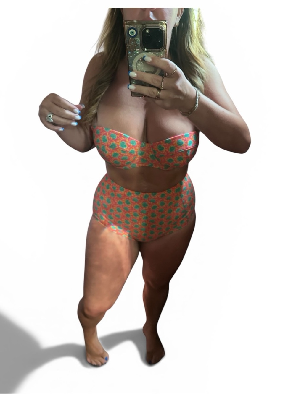 Marc by Marc Jacobs High-Waist Floral Bikini - Orange & Green - Picture 2 of 8